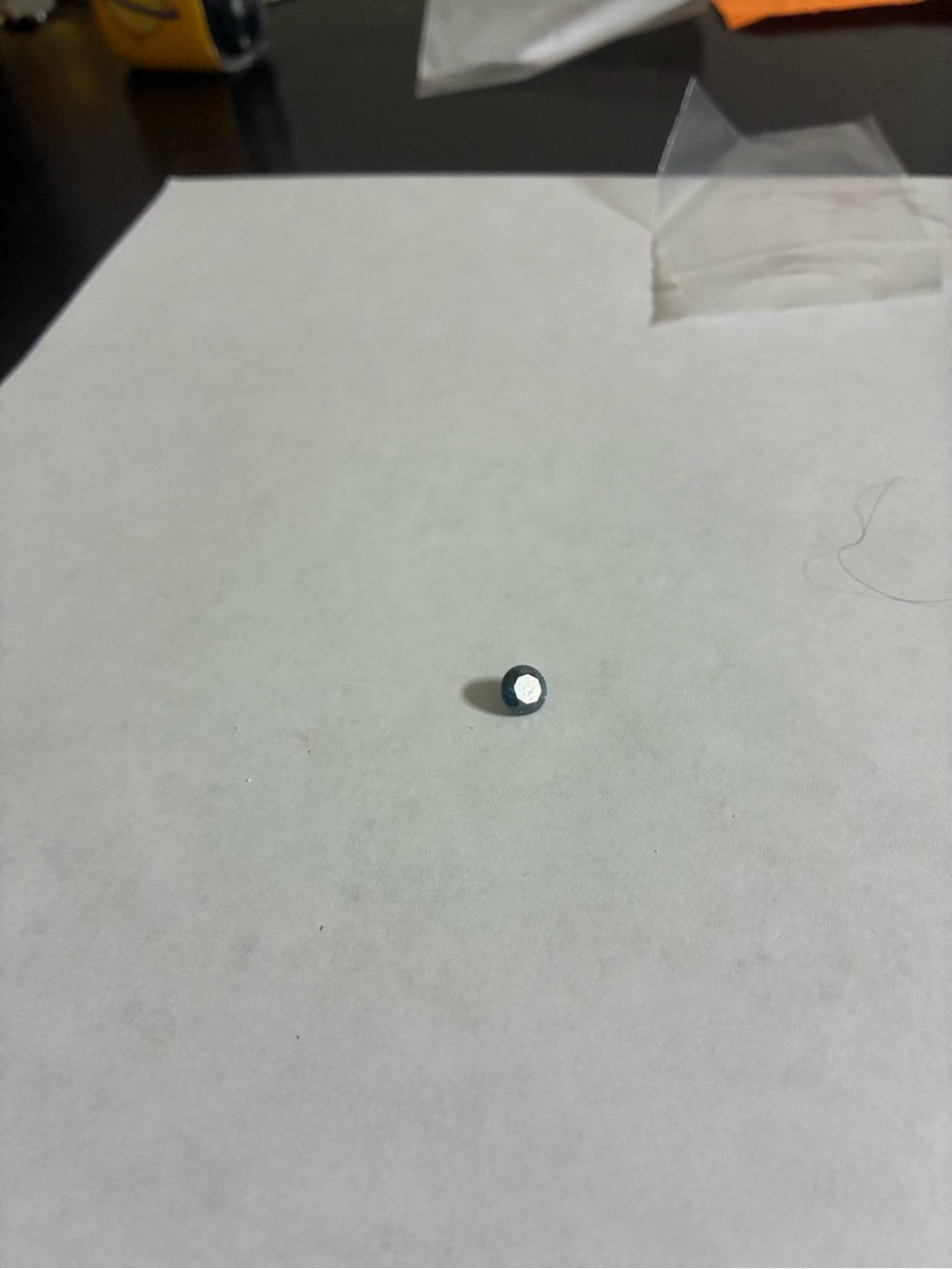 Small Faceted Round 1 carat dark blue diamond good cut and I4 round